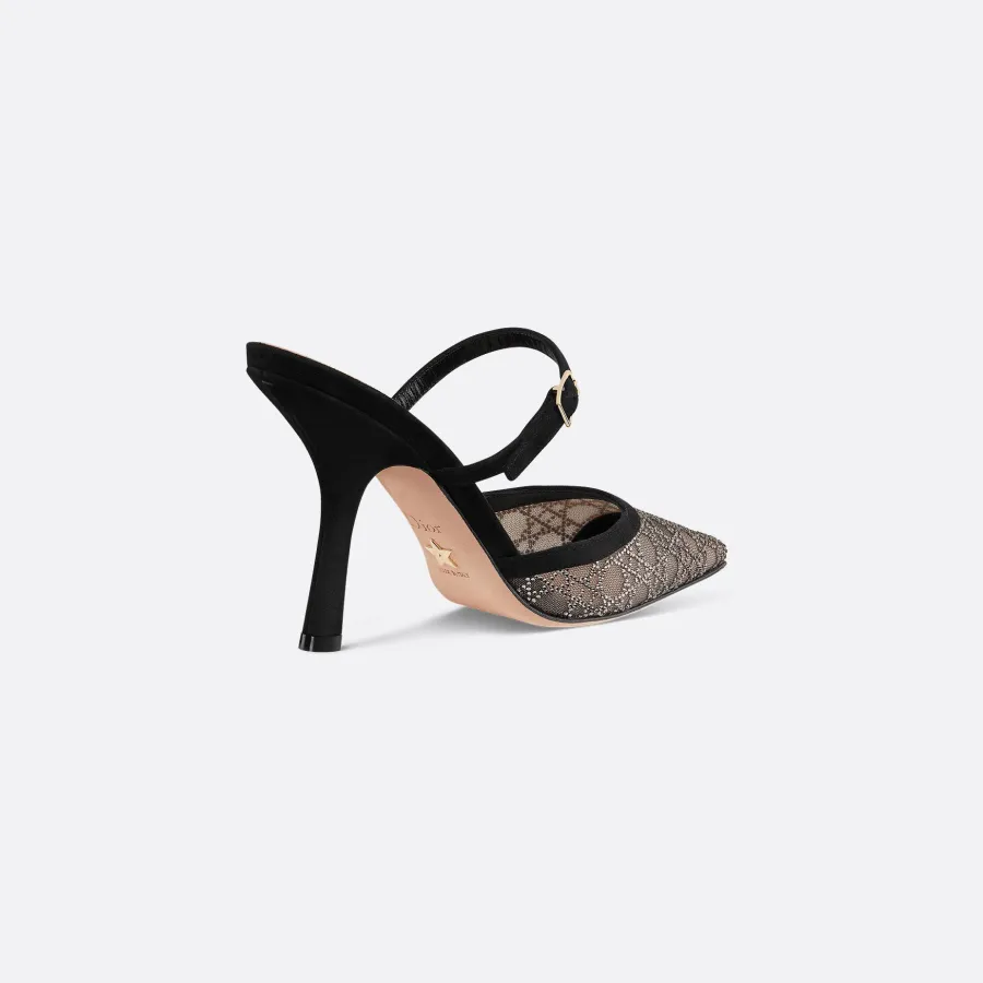 Dior black stiletto heels pointed high heels sandals