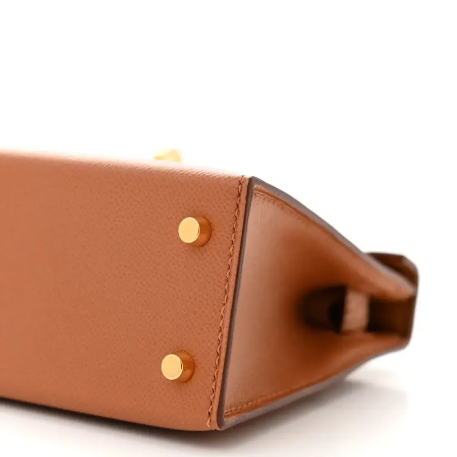 Hermès Mini Kelly Sellier Touch 20 Brown Madame Calfskin & Matte Alligator Leather Gold Hardware