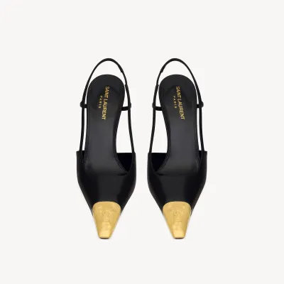 Yves Saint Laurent black Sleek leather high heels
