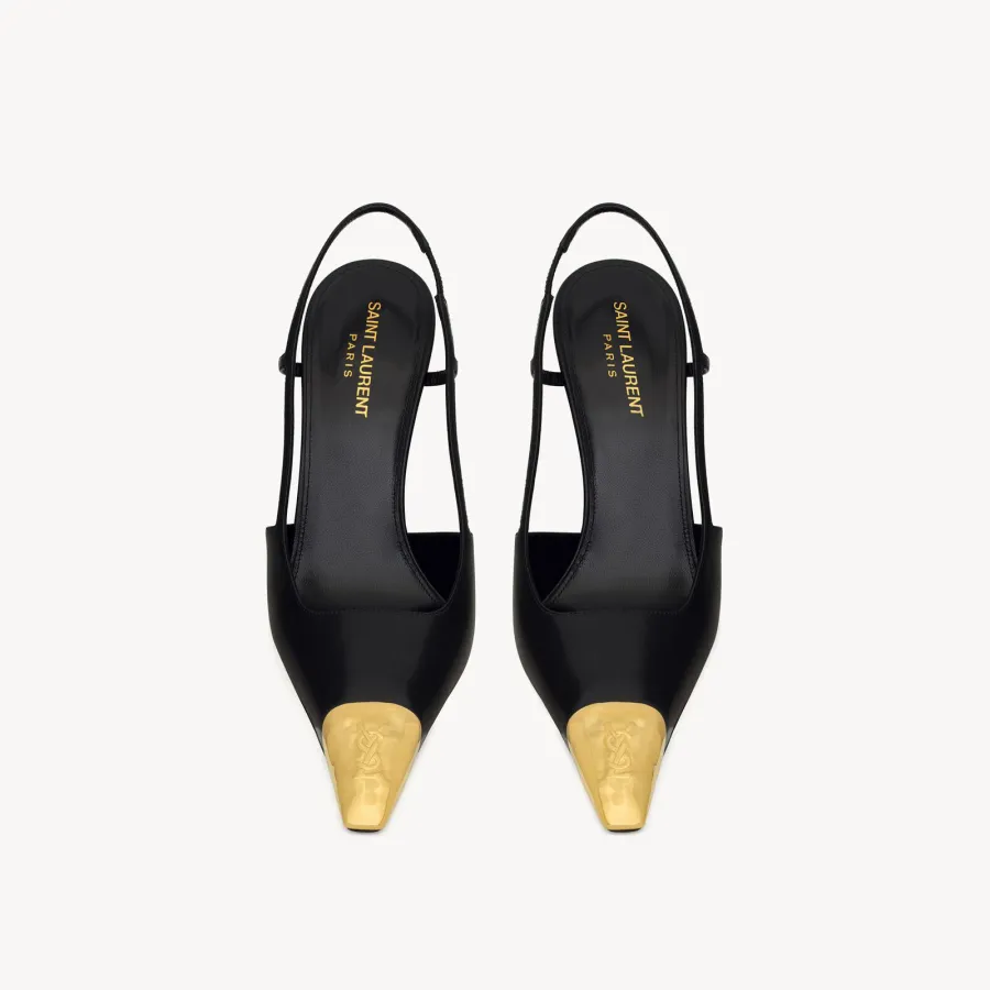 Yves Saint Laurent black Sleek leather high heels