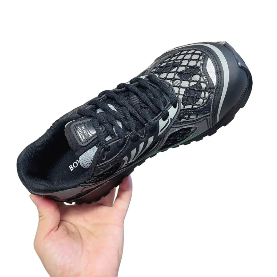 Bottega Veneta Orbit Sneakers In Black/Silver Technical Fabric And Mesh Lace-Up Sneaker