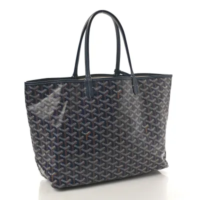 Goyard Saint Louis Tote PM Navy Goyardine Canvas