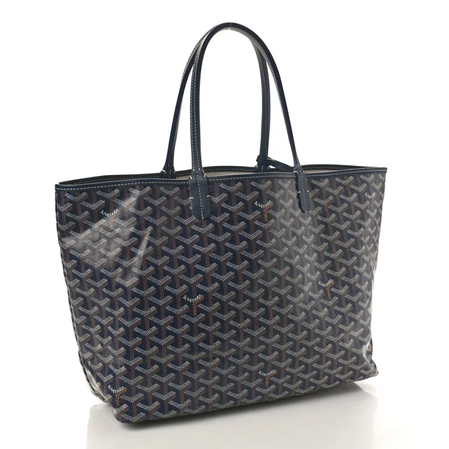 Goyard Saint Louis Tote PM Navy Goyardine Canvas
