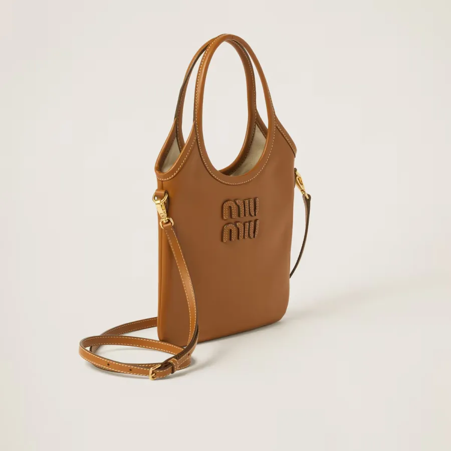 Miu Miu Calfskin Leather Brown Shoulder Bags