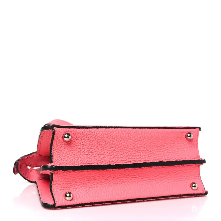 Fendi Tape Stitch Small Peekaboo I SEE U Satchel Pink Dalia Cuoio Roma Sellerissima & Nappa Sintetica Leather Silver Hardware