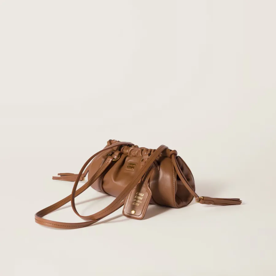 Miu Miu Joie Nappa Quilted Lambskin Leather Brown Shoulder Bags