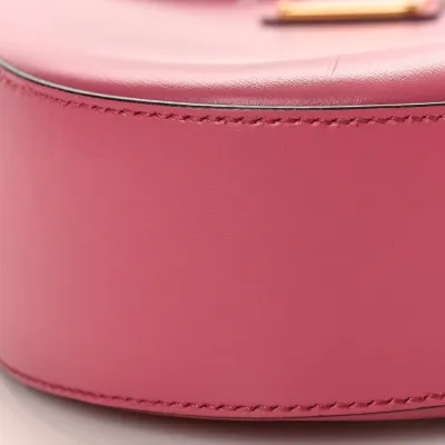 Prada Medium Shoulder Bag Black/Pink Box Calfskin Leather Gold Hardware