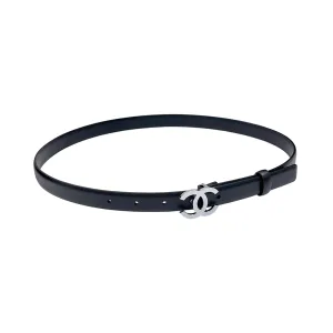 Chanel CC Belt In Black Calfskin With Silver Hardware 20/30/40/70mm