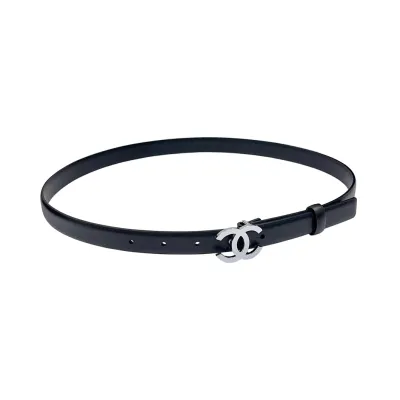 Chanel CC Belt In Black Calfskin With Silver Hardware 20/30/40/70mm