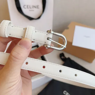 Celine Western Belt In Black/Brown/White Calfskin With Gold Hardware 18mm