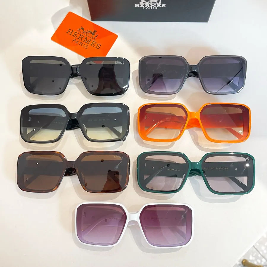 Hermès square frame glasses black/eggplant/blue/green/leopard/purple white/orange color Size 54口20-145