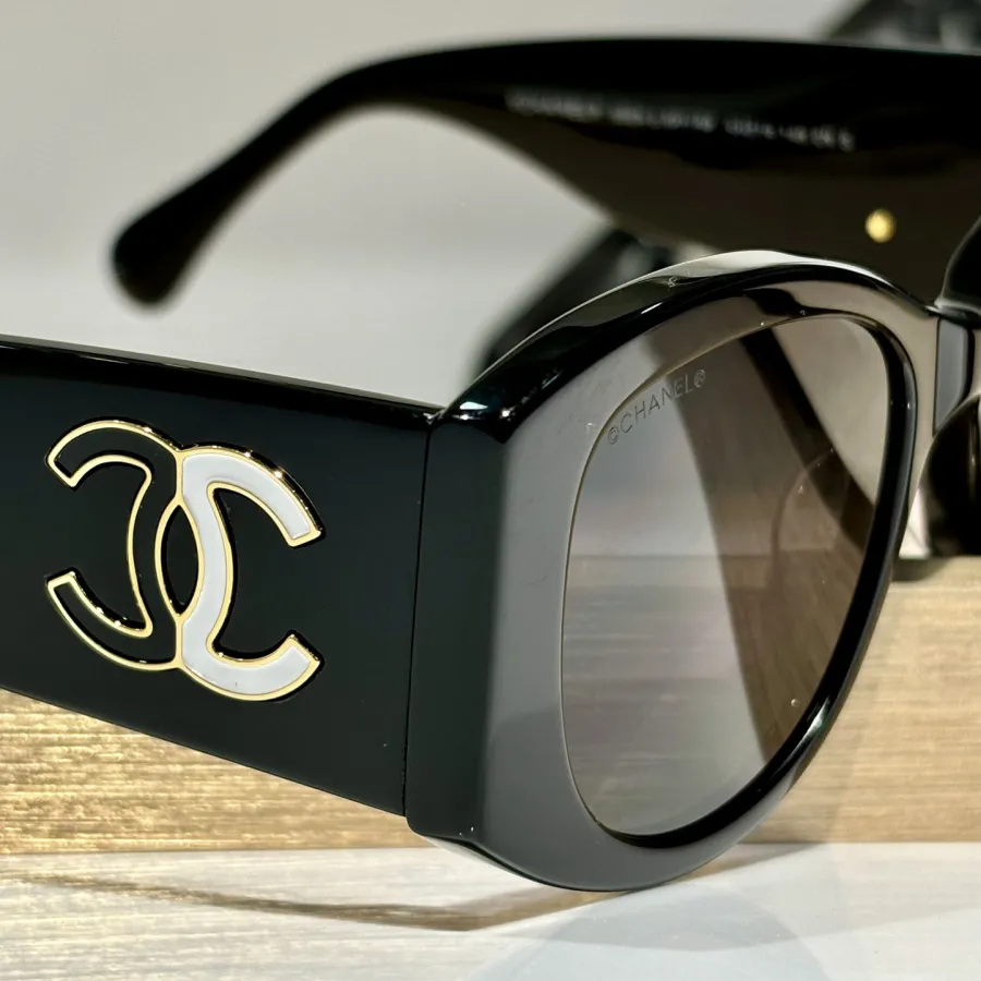 CHANEL glasses black white color size 53口19-145