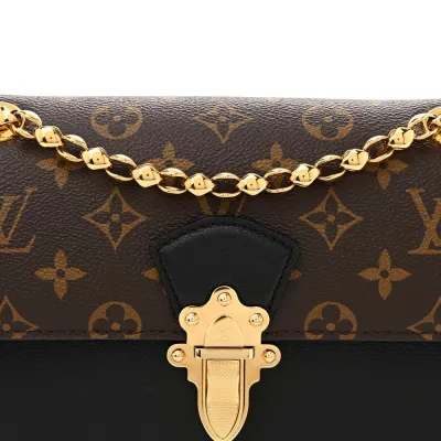 Louis Vuitton Victoire MM Black Monogram Canvas Brass Hardware