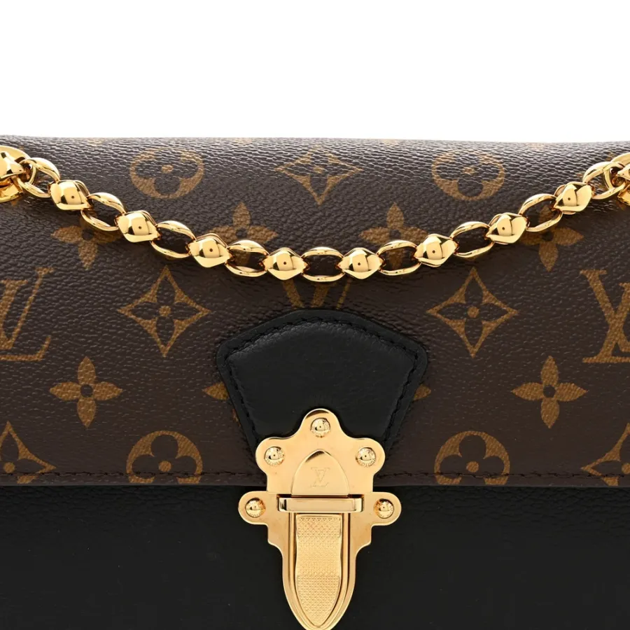 Louis Vuitton Victoire MM Black Monogram Canvas Brass Hardware