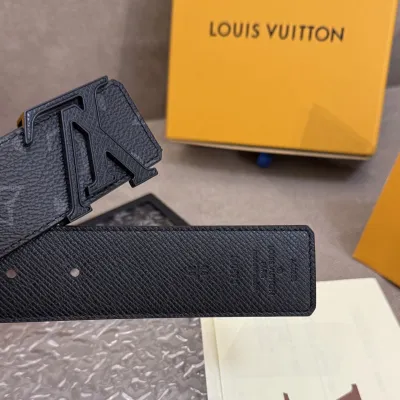 Louis Vuitton Men's LV Buckle Belt In Black Monogram Canvas With Black/Gold/Silver Hardware 40mm