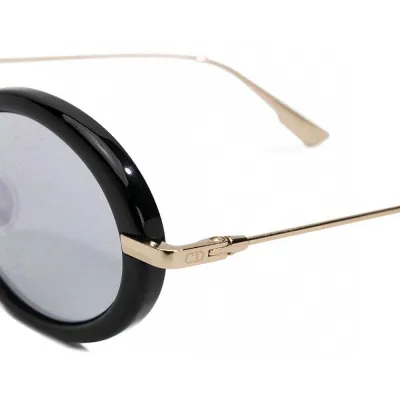 DIOR oval light gold frame glasses black color Size 47-16-145