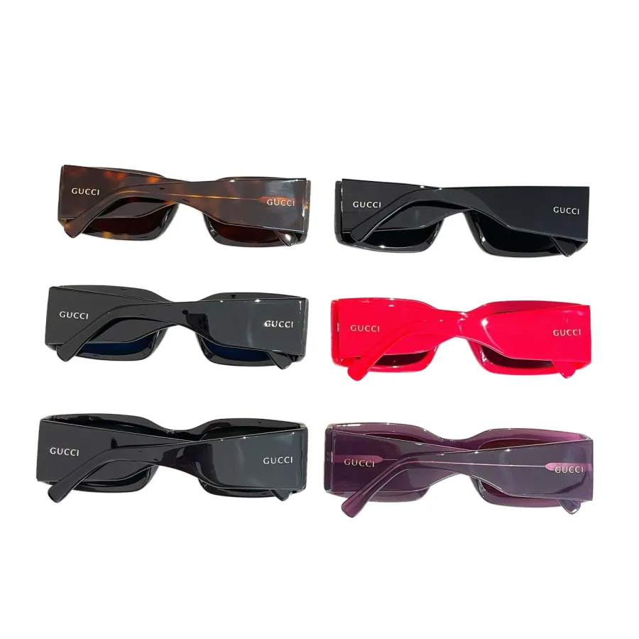 Gucci square frame glasses black/red/leopard/green black/blue black/purple color Size 52口23-145