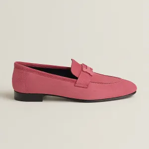 HERMES Paris Rose red color Loafers