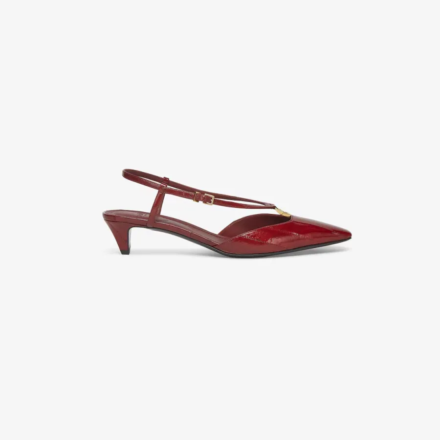 FENDI Red eel skin low - heeled slingers