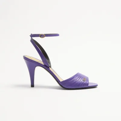 VALENTINO  Crystal trim satin heel sandals (8.5 cm high heel)