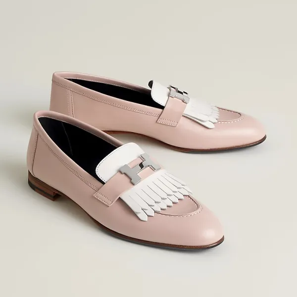 HERMES Royal Pink Loafers - Image 3