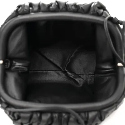 Bottega Veneta Mini Intrecciato Pouch Black Nappa Leather