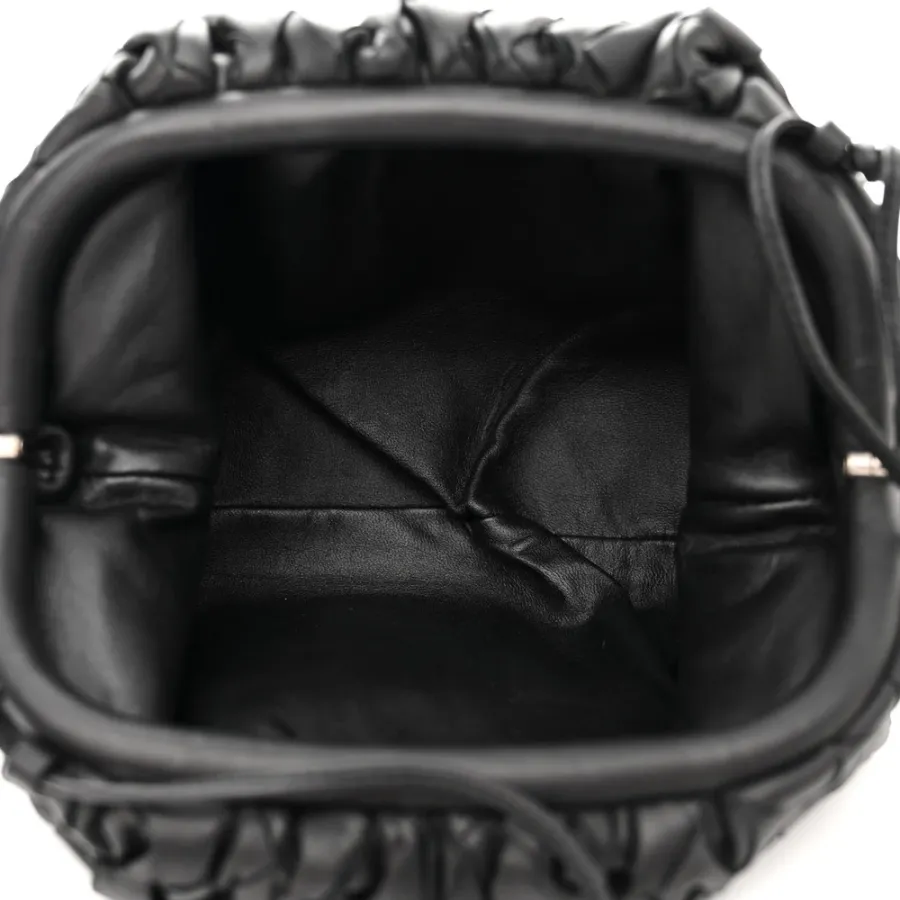 Bottega Veneta Mini Intrecciato Pouch Black Nappa Leather