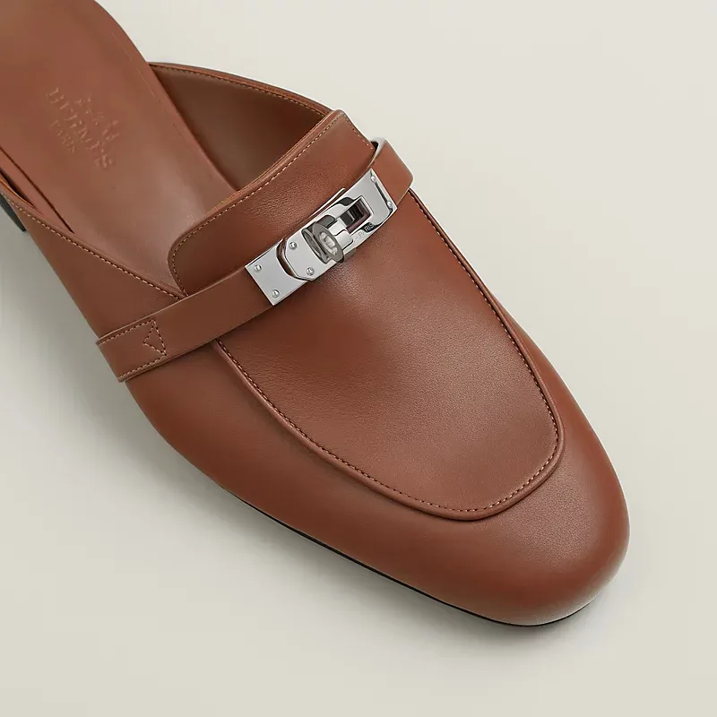 HERMES Oz Mule Brown Slippers