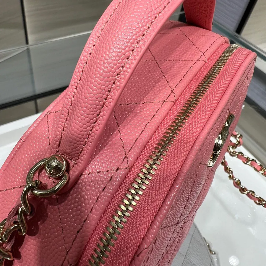 Chanel Pink /  White / Black / Wine Red / Lvory White Quilted Pelleted Calfskin Leather Crossbody Bags