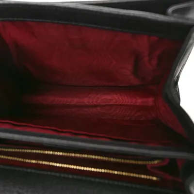 Gucci Small Zumi Shoulder Bag Black Grainy Calfskin Leather Mixed Metal Hardware