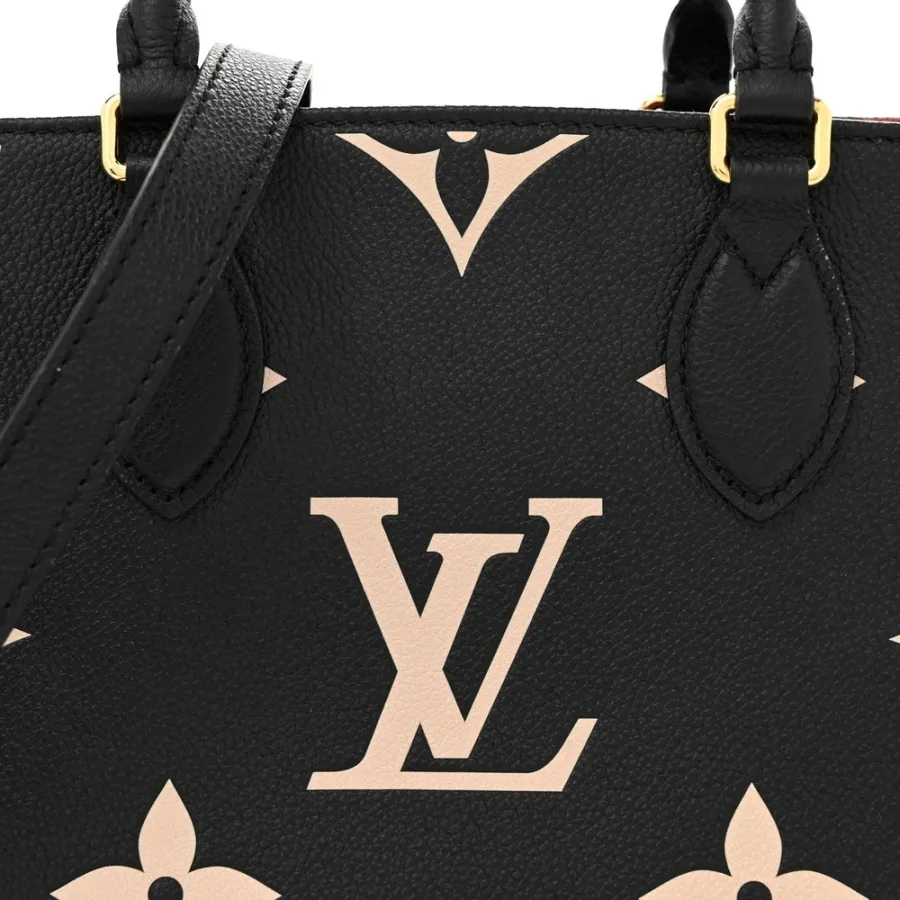 Louis Vuitton OnTheGo PM Black/Beige Giant Monogram Empreinte Leather