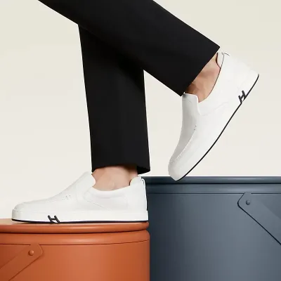 HERMES Kiddy White Loafers