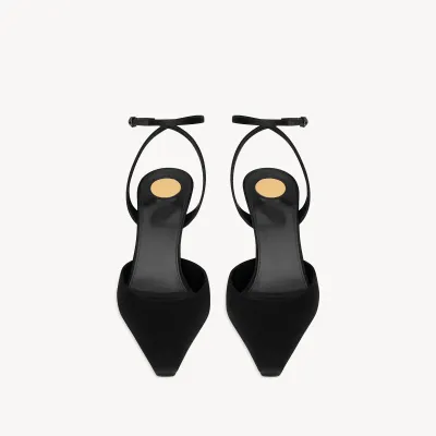 Yves Saint Laurent Crepe satin halter heels