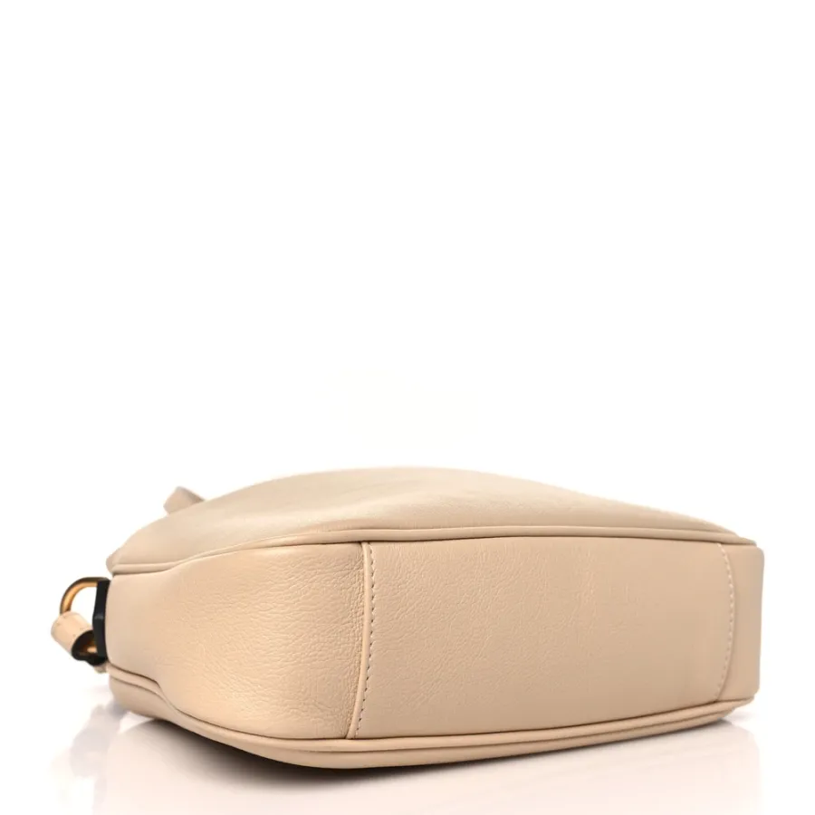 Gucci Small Diana Shoulder Bag Light Beige Textured Dollar Calfskin Leather Aged Gold Hardware