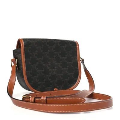 Celine Medium Folco Bag Tan Triomphe Canvas