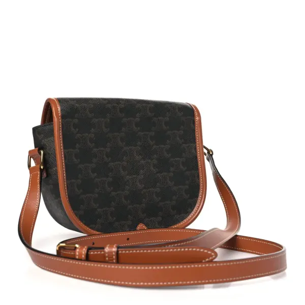 Celine Medium Folco Bag Tan Triomphe Canvas - Image 2