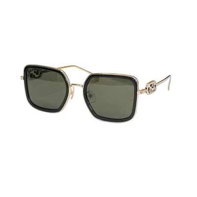 Fendi square frame glasses silver/gold/red gold/green gold/leopard gold/brown leopard/eggplant/black silver/red brown/green/brown monogram color Size 55口19-145