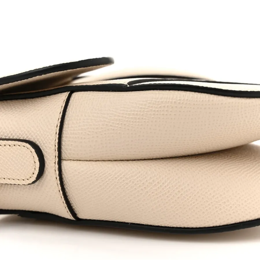 Dior Medium Saddle Bag With Strap Hazelnut Grained Calfskin Leather Gold Hardware