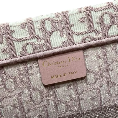Dior Medium Dior Book Tote In Pink Dior Oblique Embroidered Canvas