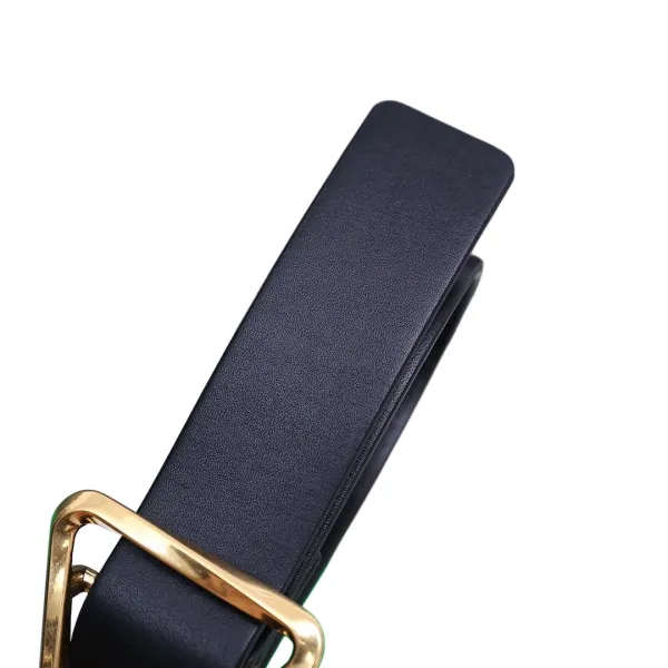 Bottega Veneta Women's Triangle Buckle In Black/White/Beige Calfskin With Gold/Silver Hardware 25mm - Image 5