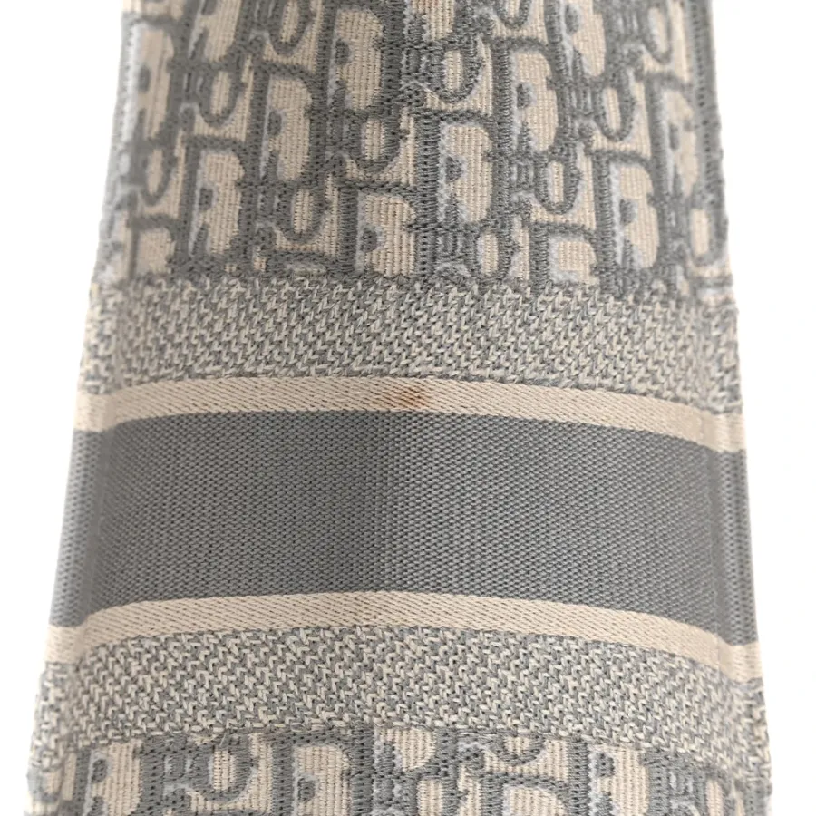 Dior Medium Book Tote Grey Oblique Embroidered Canvas
