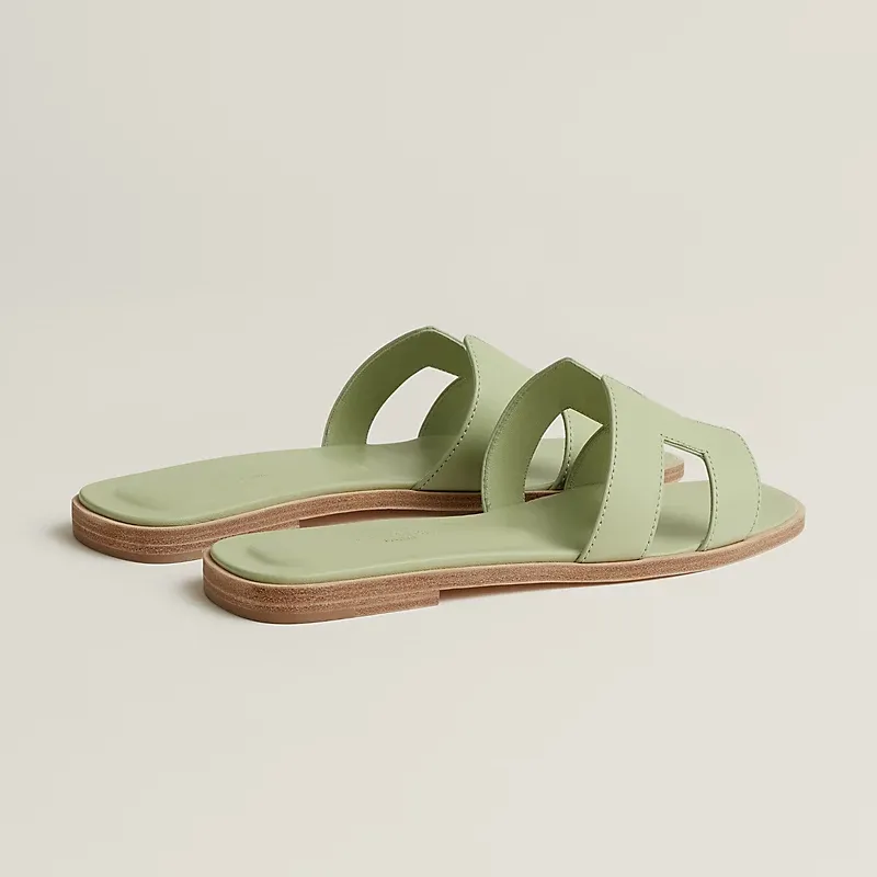 HERMES Oran Green Slippers