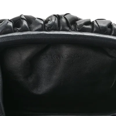 Bottega Veneta Medium Intrecciato Teen Pouch Black Nappa Leather