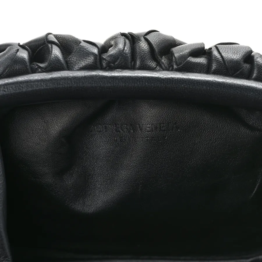 Bottega Veneta Medium Intrecciato Teen Pouch Black Nappa Leather