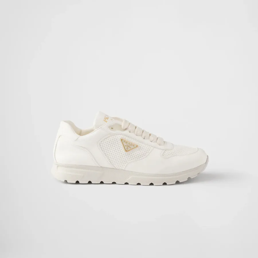 PRADA white lIvory color leather sneakers