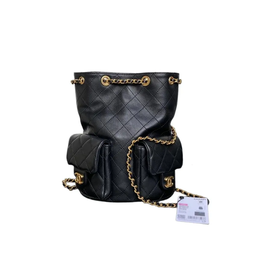 Chanel Yellow / Pink / Grey / Black Quilted Lambskin Leather Backpacks