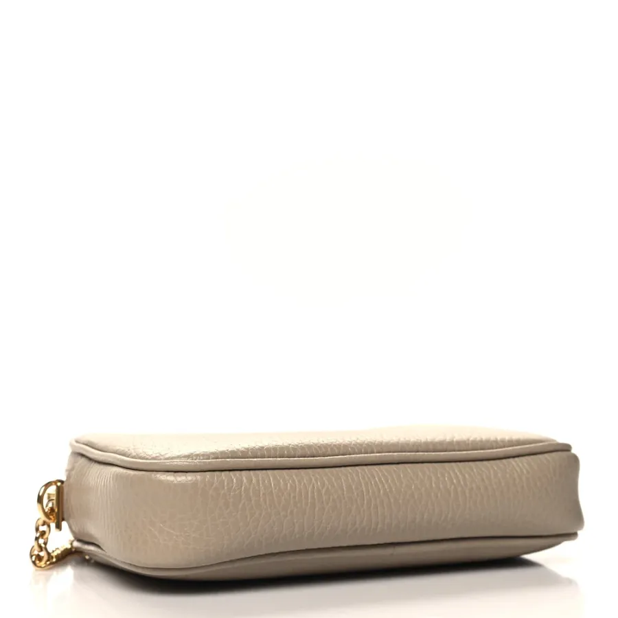 Gucci Mini GG Marmont Chain Shoulder Bag Beige Dollar Calfskin Super Leather Gold Hardware