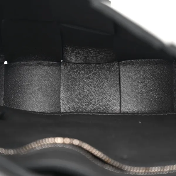 Bottega Veneta Maxi Intrecciato Cassette Crossbody Bag Black Lambskin Leather - Image 7