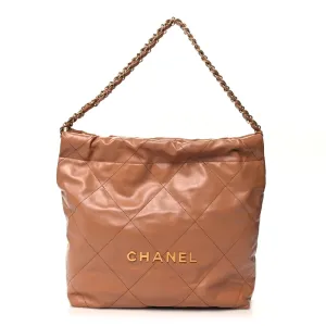 Chanel 22 Bag Calfskin Gold Shoulder Bags