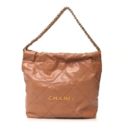 Chanel 22 Bag Calfskin Gold Shoulder Bags